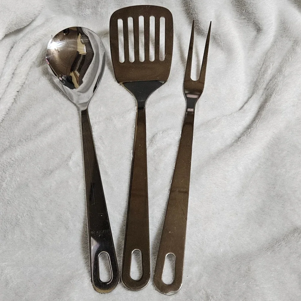 Vintage Tailor Made Stainless Steel Kitchen Utensil Set 3pc Spoon Spatula Fork